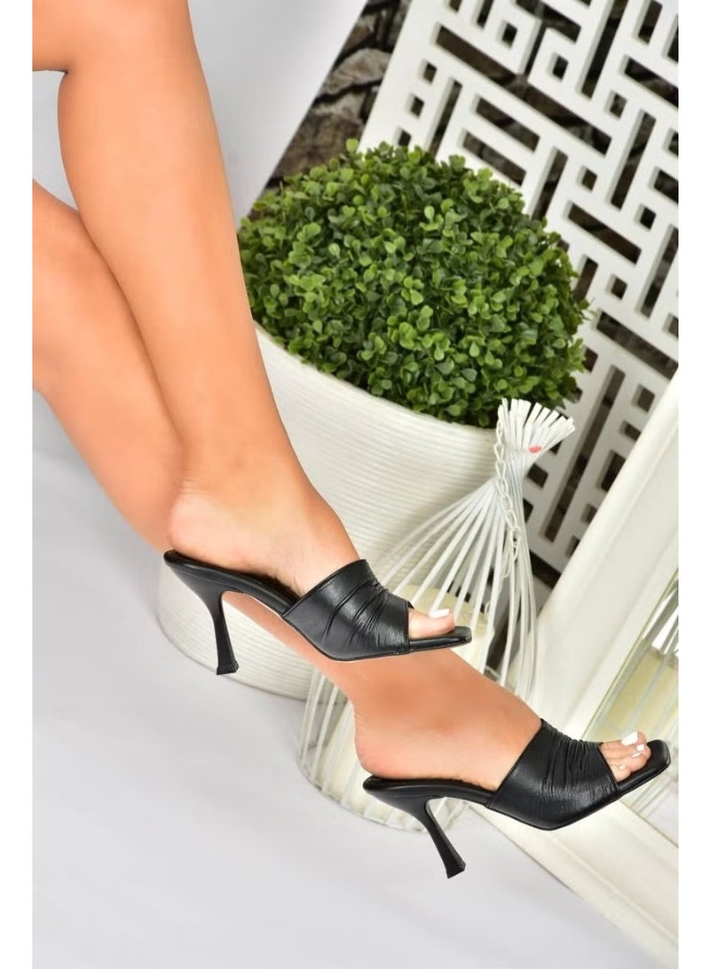 Fox Shoes صنادل نسائية بكعب سميك أسود P590233809 - Image 2